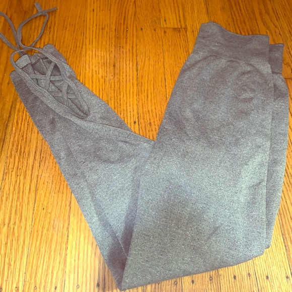 Grey leggings with side ties - Picture 1 of 1